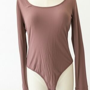 FP Movement by Free People Mauve Scoop Neck Bodysuit